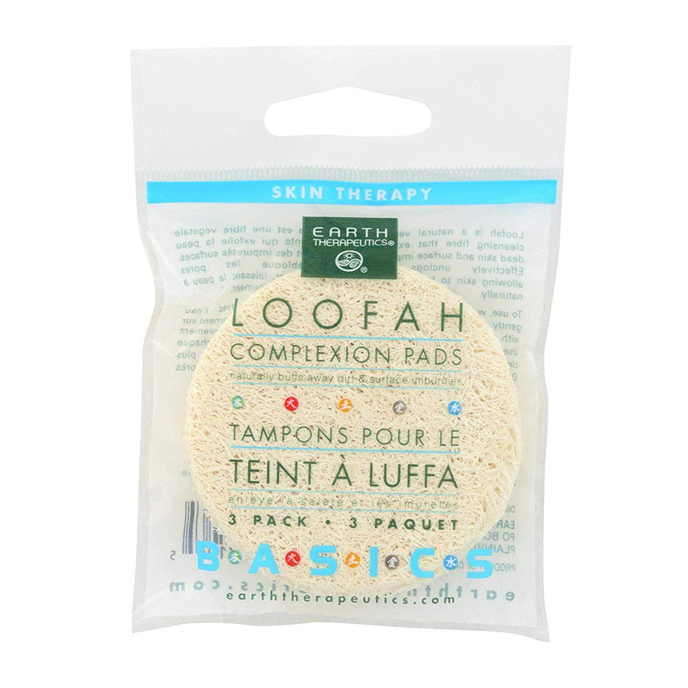 Earth Therapeutics Loofah Complexion 2 Inches Scrub Discs, 3 Ea
